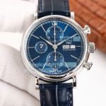 Replica IWC Big Pilot Chronograph Watch Stainless Steel Case Blue Dial 42mm